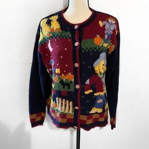 COPY - Herman Geist knit decorative button down sweater size M